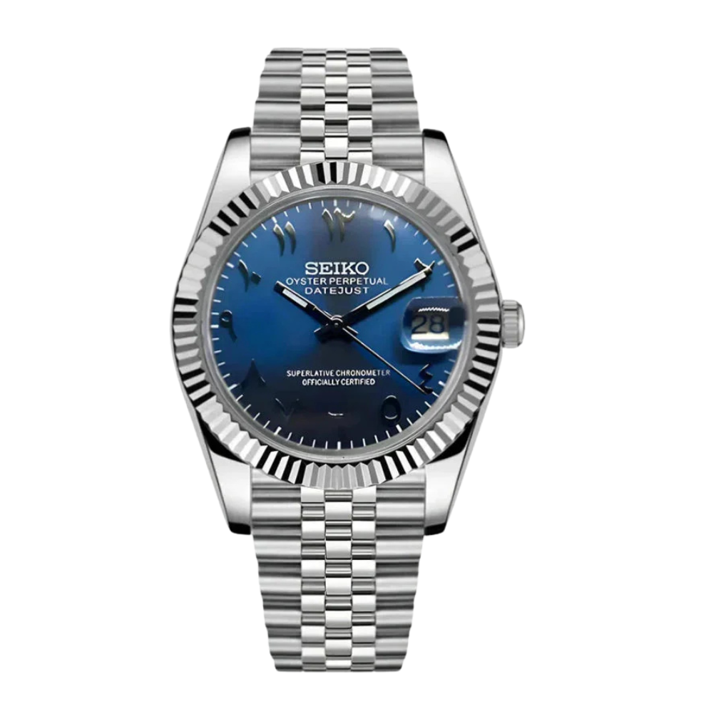 NAVY ARABIC DIAL STEEL SEIKO MOD SEIKJUST