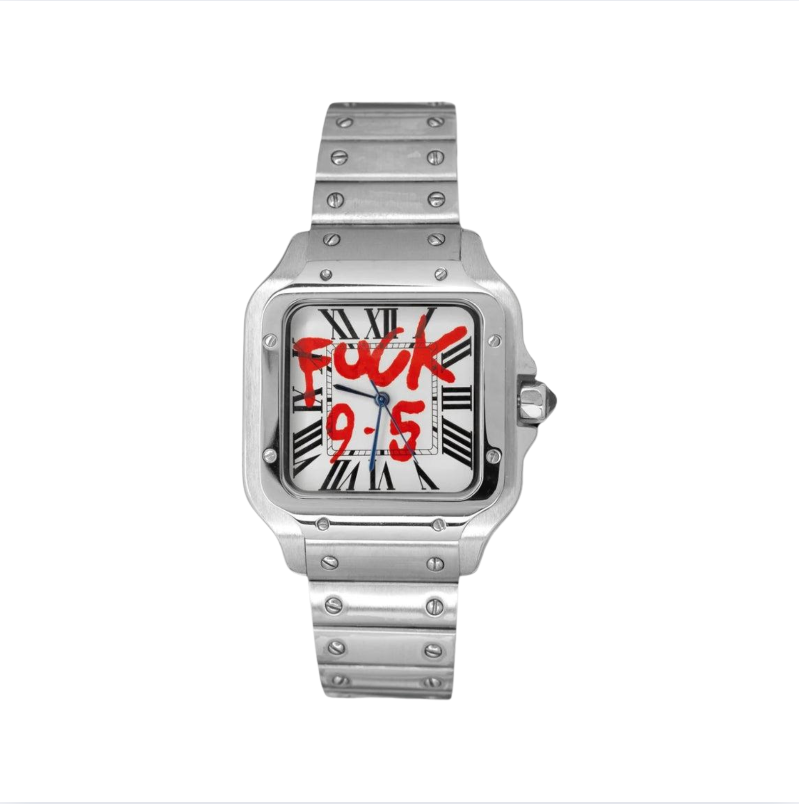 Montre Seikmod Square à cadran argenté et chiffres romains | Mouvement automatique NH35 | Verre saphir | Acier 316L / "fck 9-5"