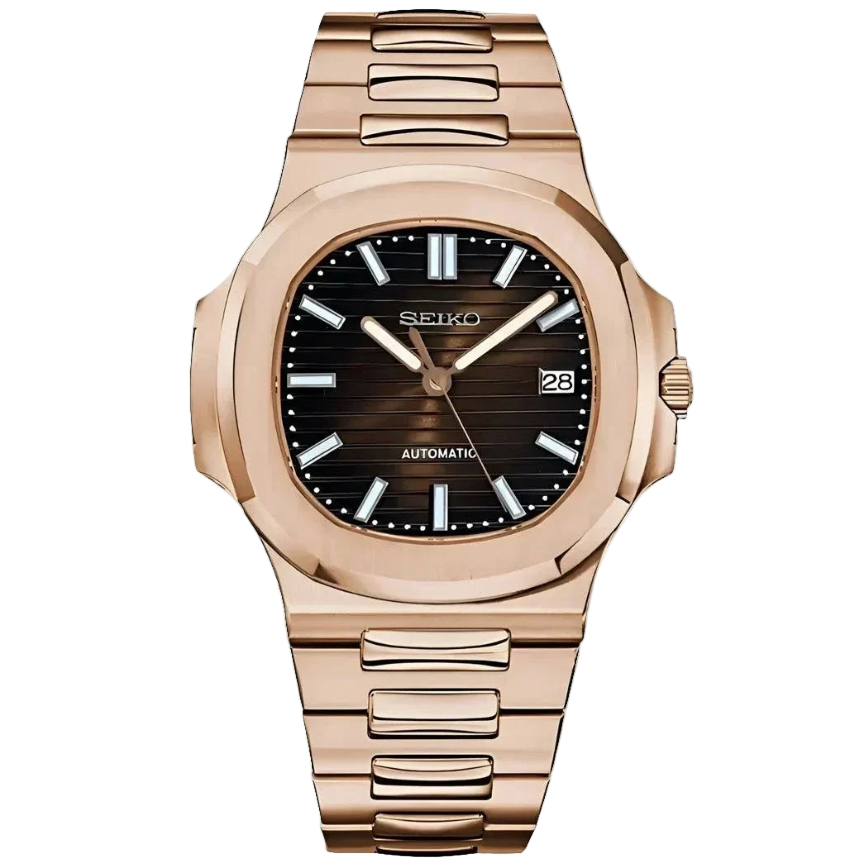 ROSE GOLD BROWN CLASSIC DIAL Seiko Mod NAUTIKO