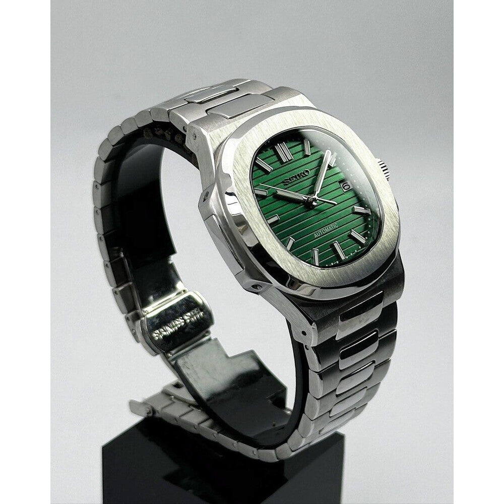 STEEL GREEN CLASSIC DIAL Seiko Mod NAUTIKO