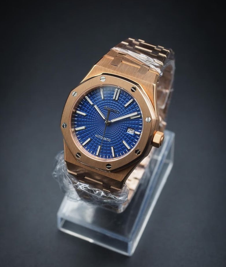 ROSE GOLD NAVY SEIKO MOD ROYAL SEIKOAK