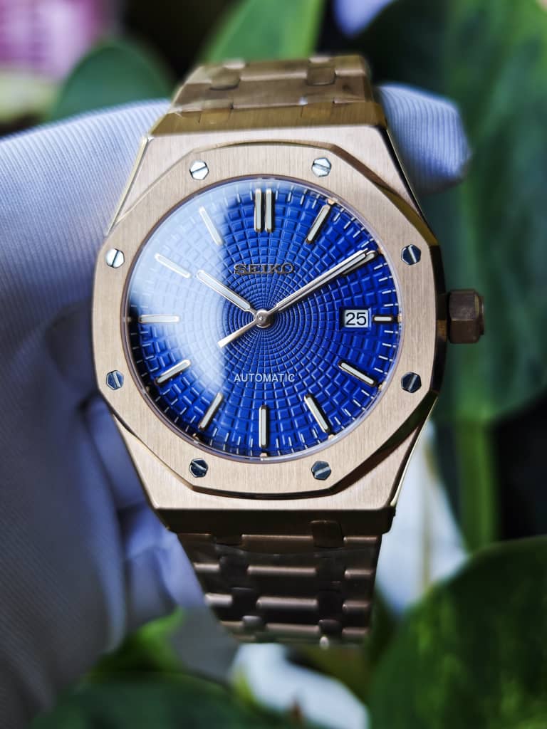 ROSE GOLD NAVY SEIKO MOD ROYAL SEIKOAK