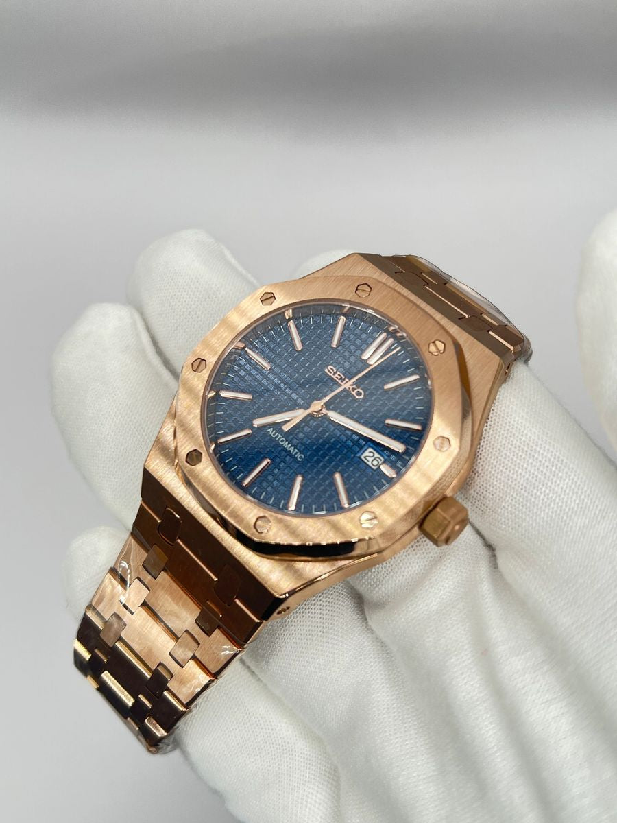 ROSE GOLD NAVY SEIKO MOD ROYAL SEIKOAK