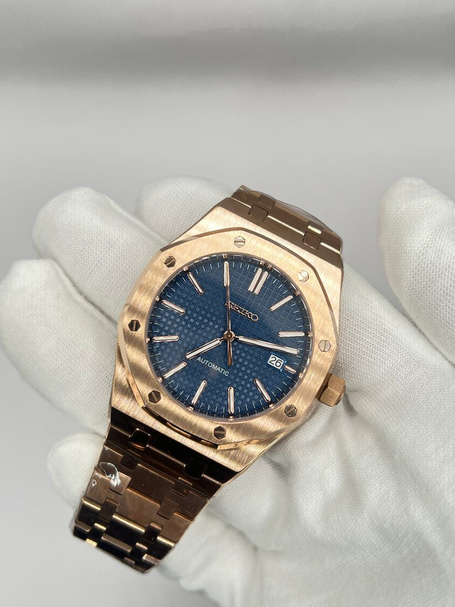 ROSE GOLD NAVY SEIKO MOD ROYAL SEIKOAK