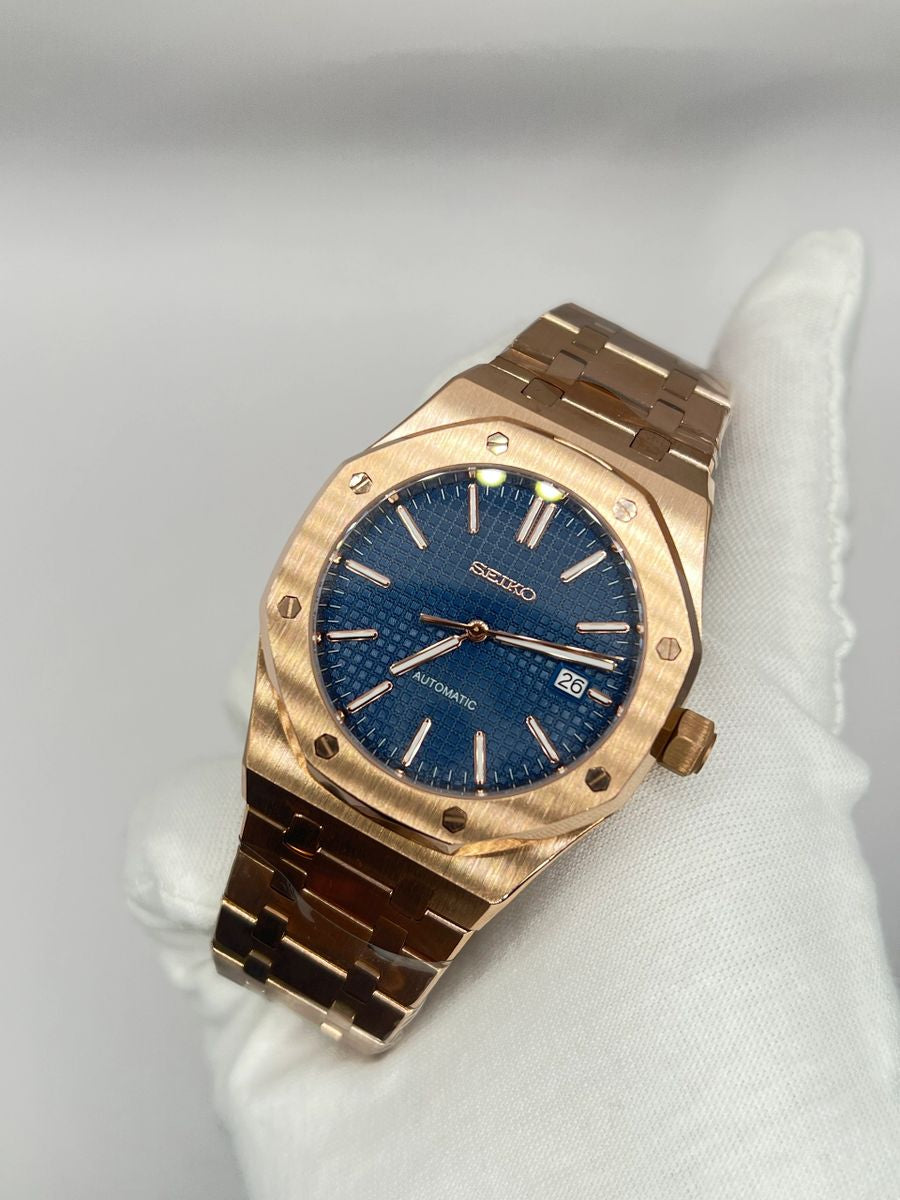 ROSE GOLD NAVY SEIKO MOD ROYAL SEIKOAK
