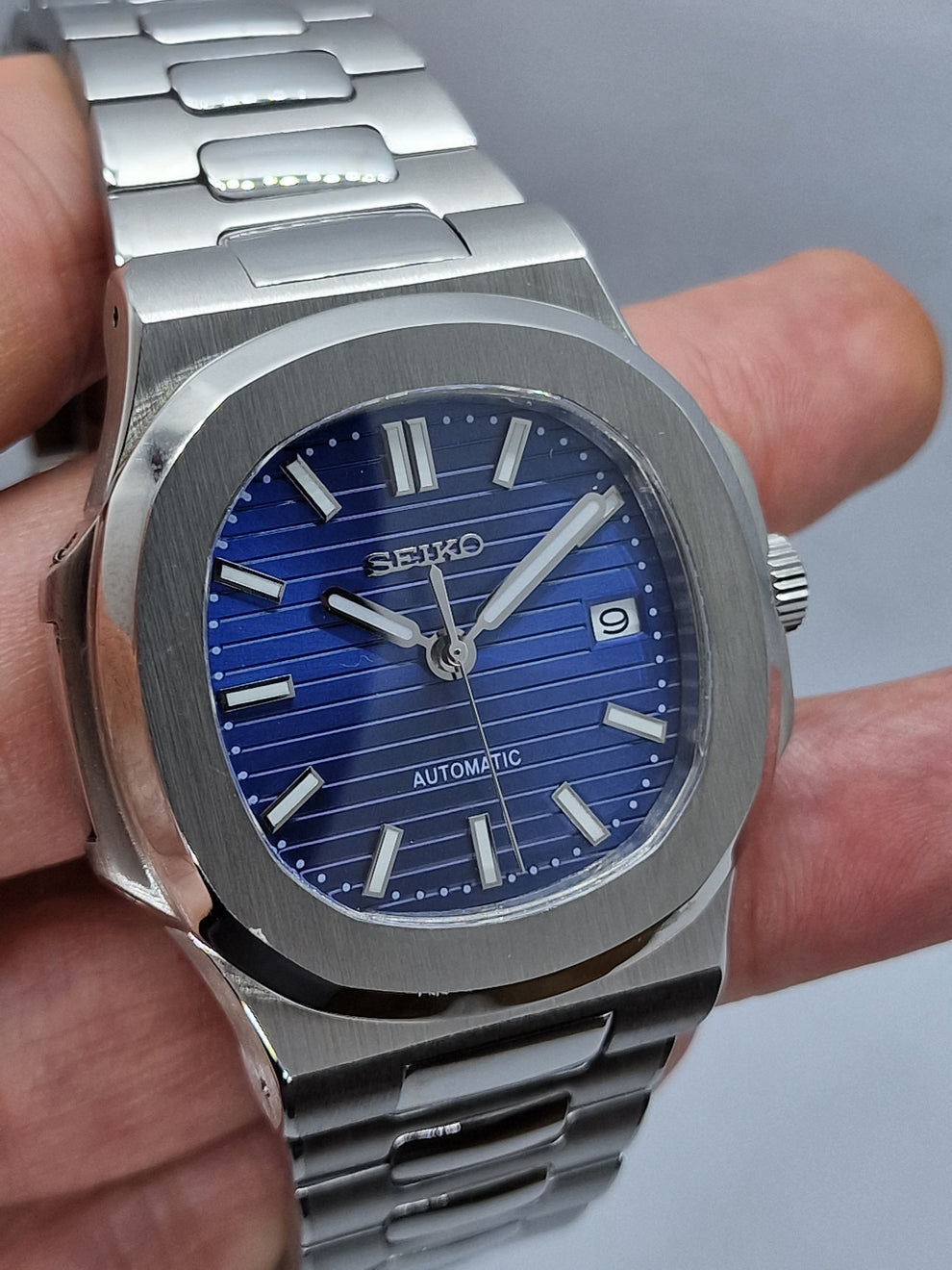 STEEL BLUE CLASSIC DIAL Seiko Mod NAUTIKO