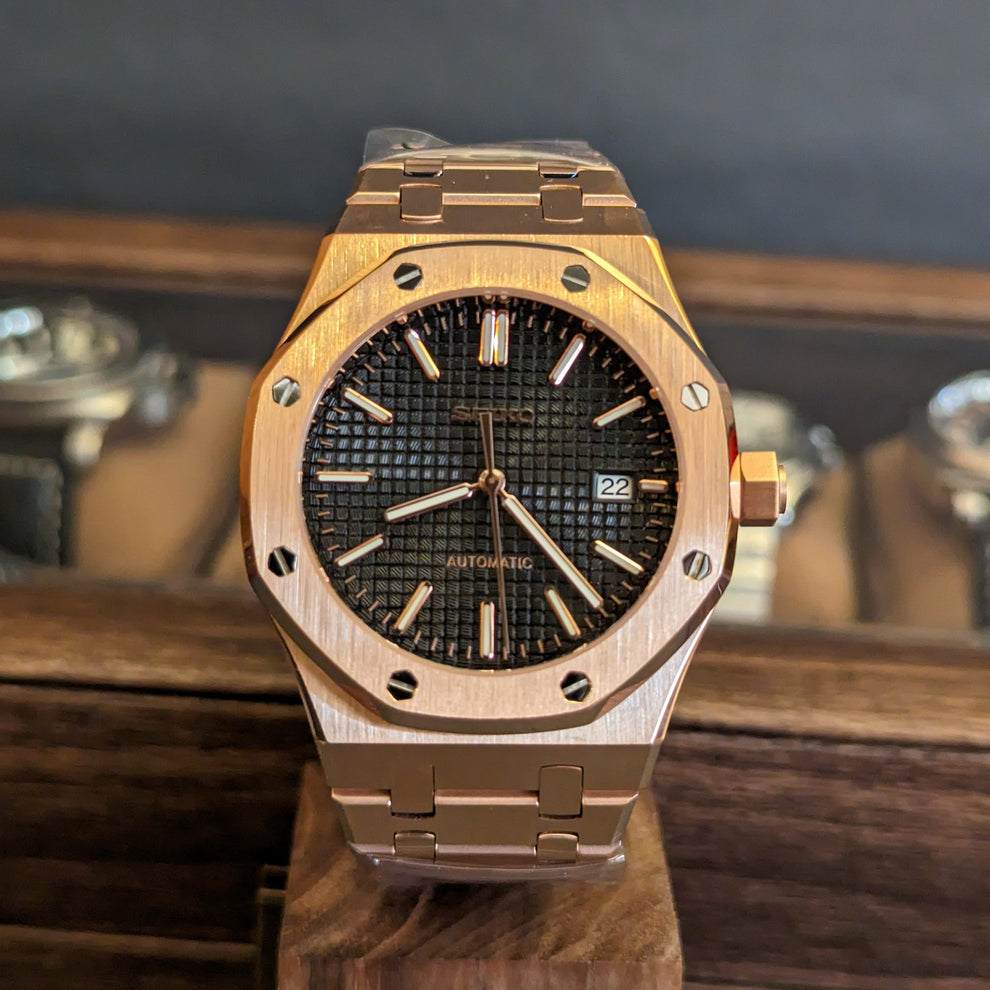 ROSE GOLD BLACK SEIKO MOD ROYAL SEIKOAK