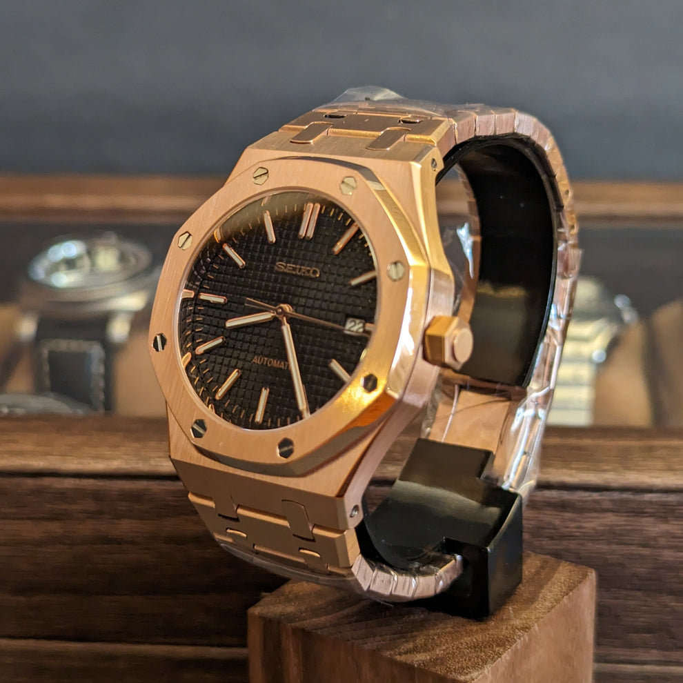ROSE GOLD BLACK SEIKO MOD ROYAL SEIKOAK