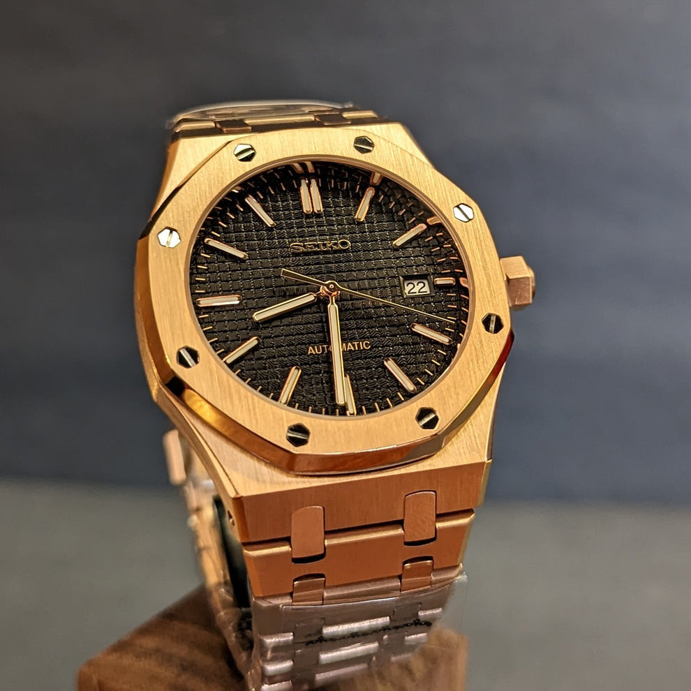 ROSE GOLD BLACK SEIKO MOD ROYAL SEIKOAK