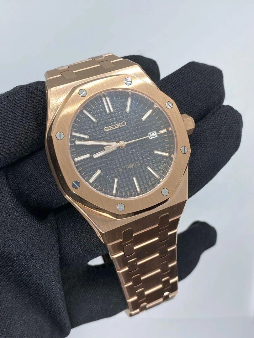 ROSE GOLD BLACK SEIKO MOD ROYAL SEIKOAK