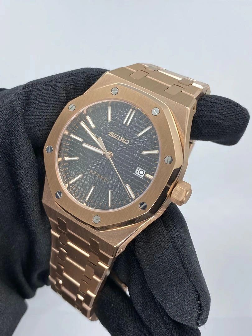 ROSE GOLD BLACK SEIKO MOD ROYAL SEIKOAK