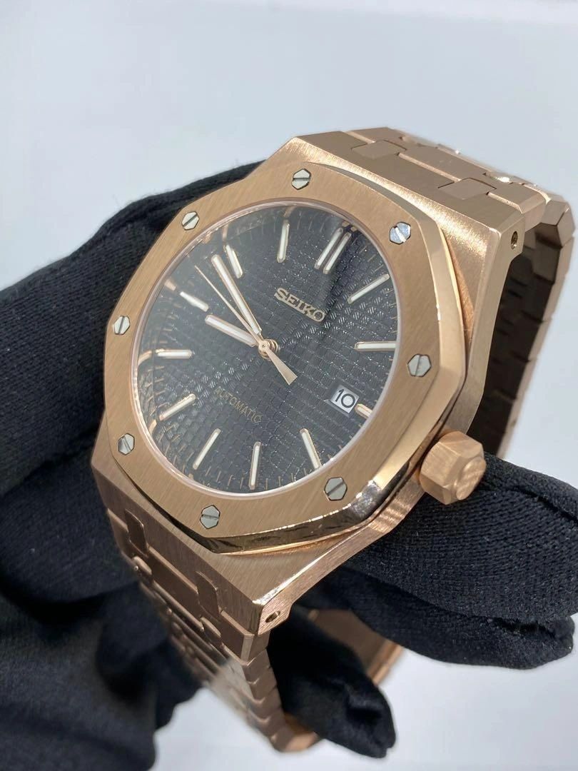 ROSE GOLD BLACK SEIKO MOD ROYAL SEIKOAK