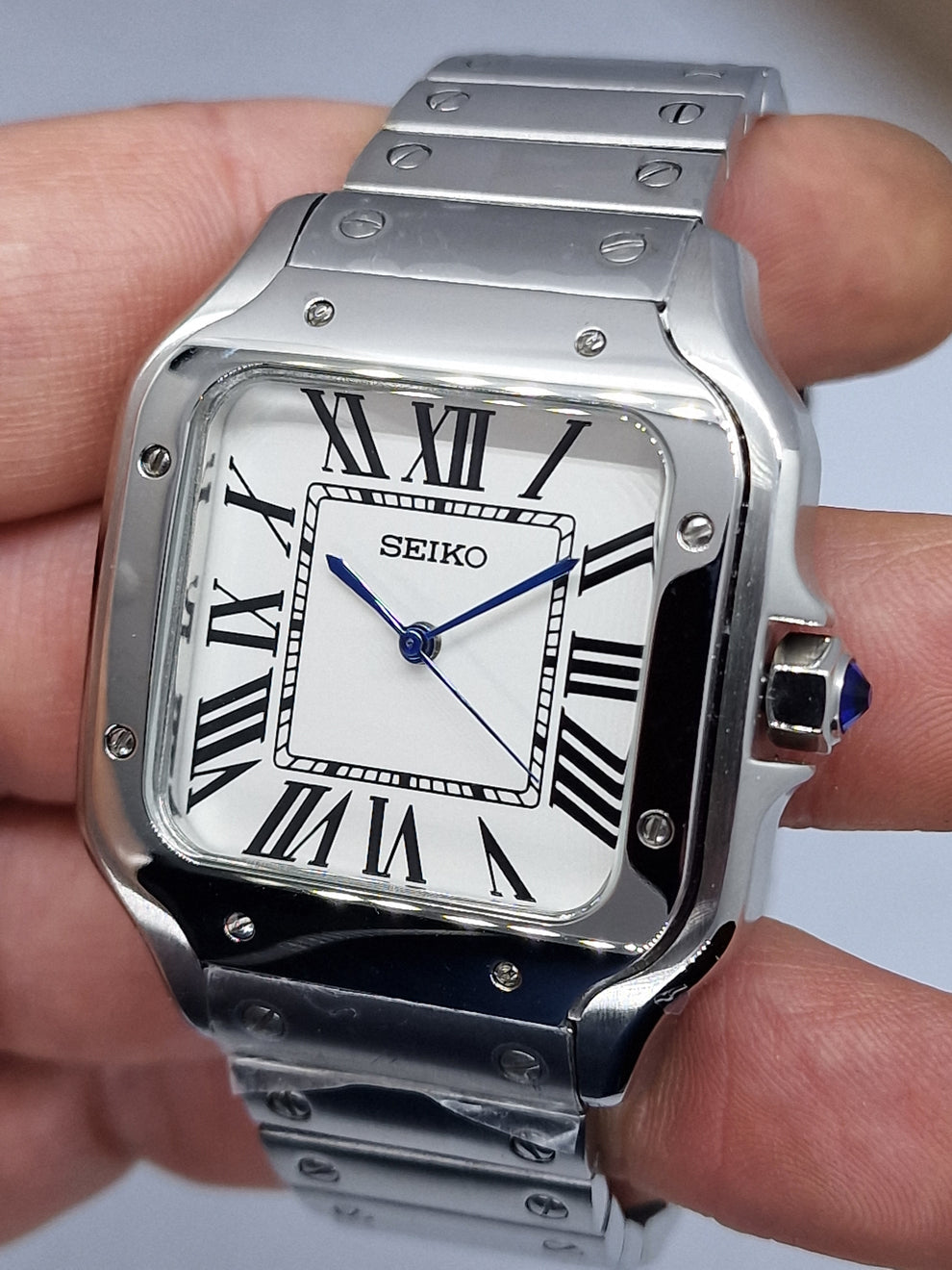 Cadran arabe gris, acier, automatique – Édition Seikmod Lux | Verre saphir | Acier 316L