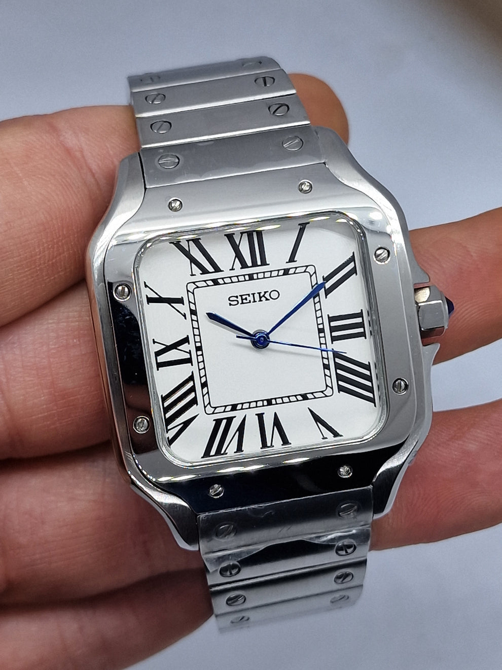 Cadran arabe gris, acier, automatique – Édition Seikmod Lux | Verre saphir | Acier 316L