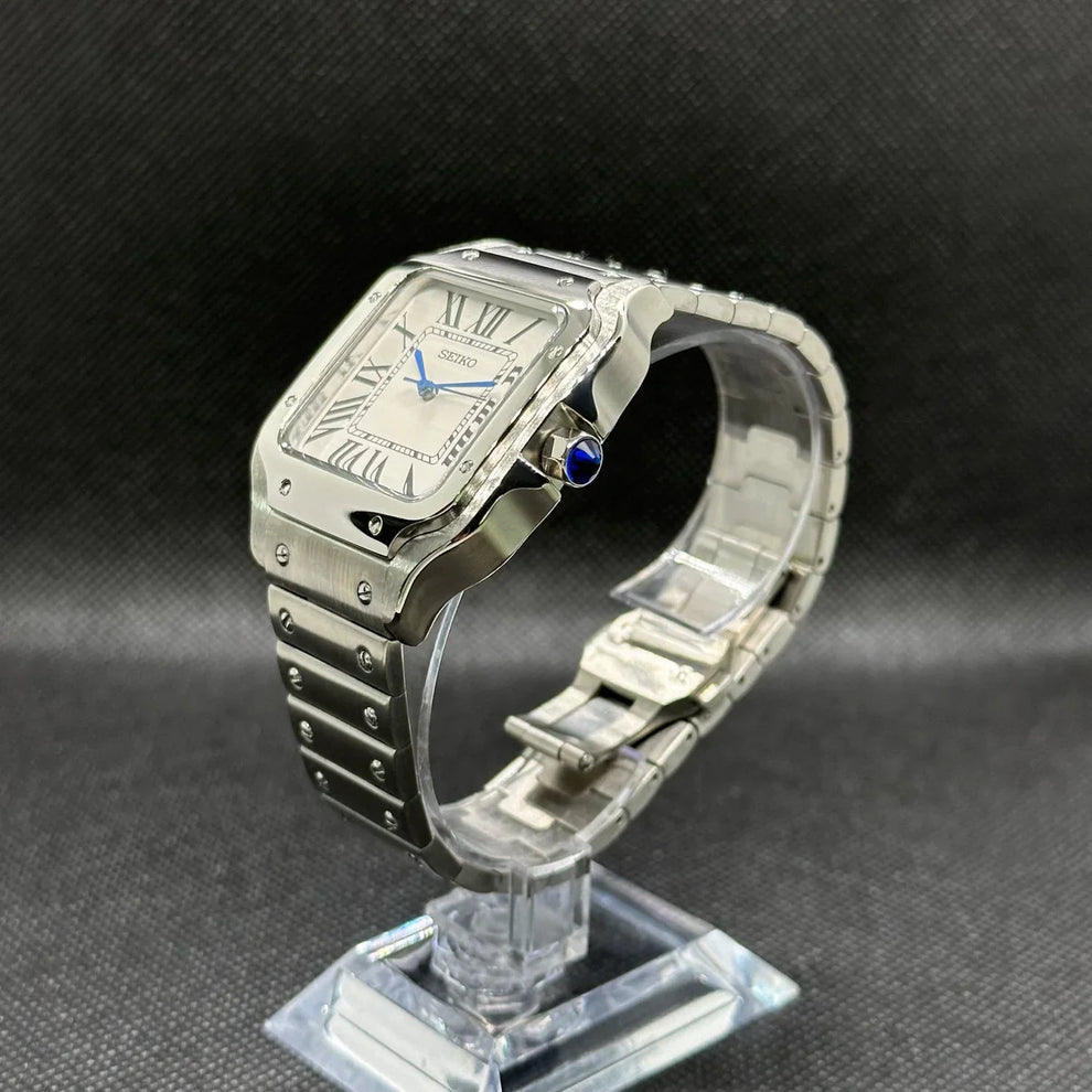 Cadran arabe gris, acier, automatique – Édition Seikmod Lux | Verre saphir | Acier 316L