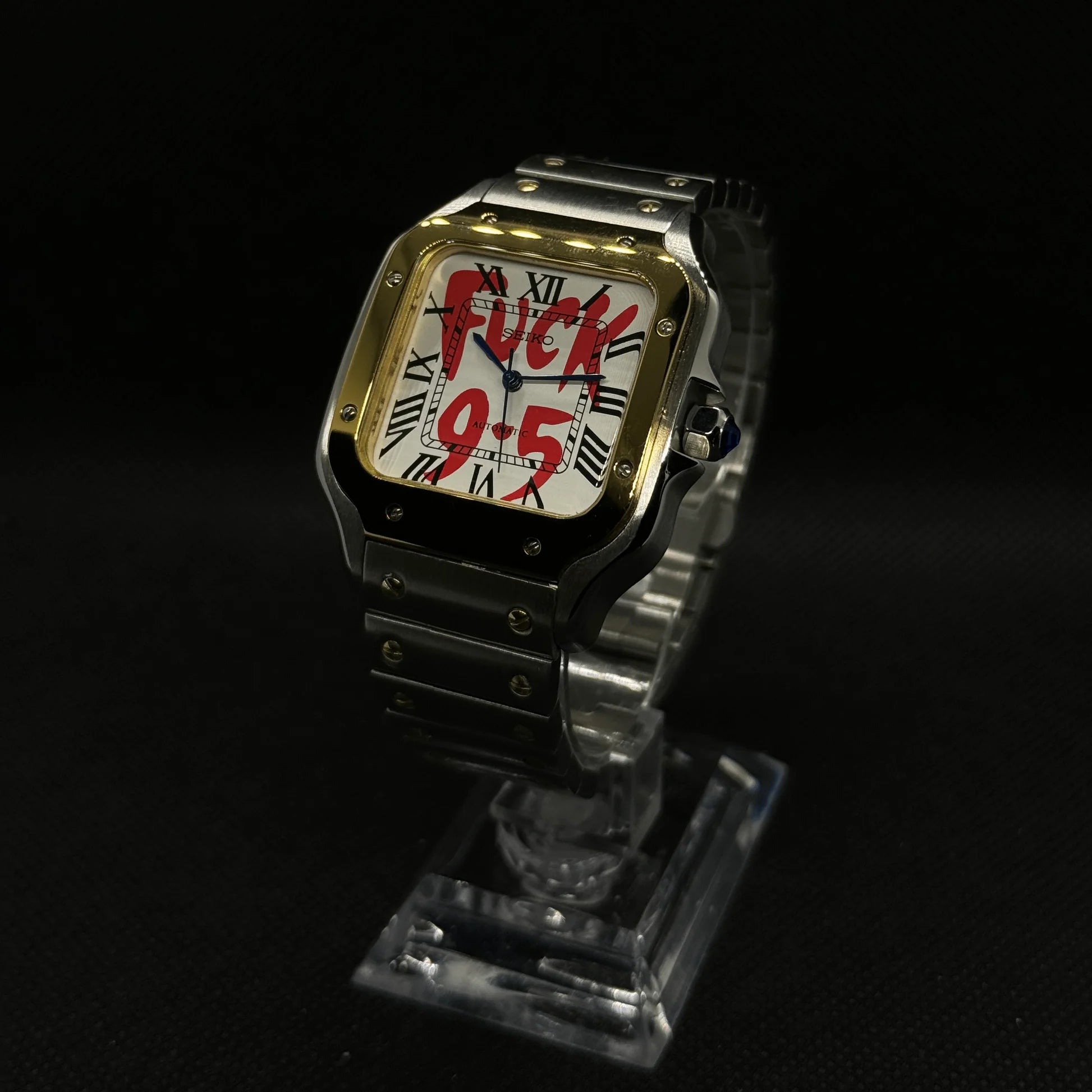 FCK 9-5 TWO TONE GOLD Seiko Mod SANTOS