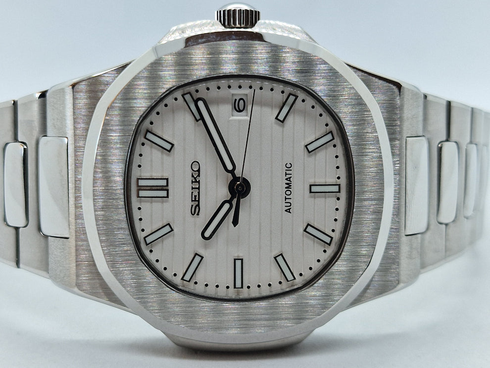 Cadran arabe gris, acier, automatique – Édition Seikmod Lux | Verre saphir | Acier 316L