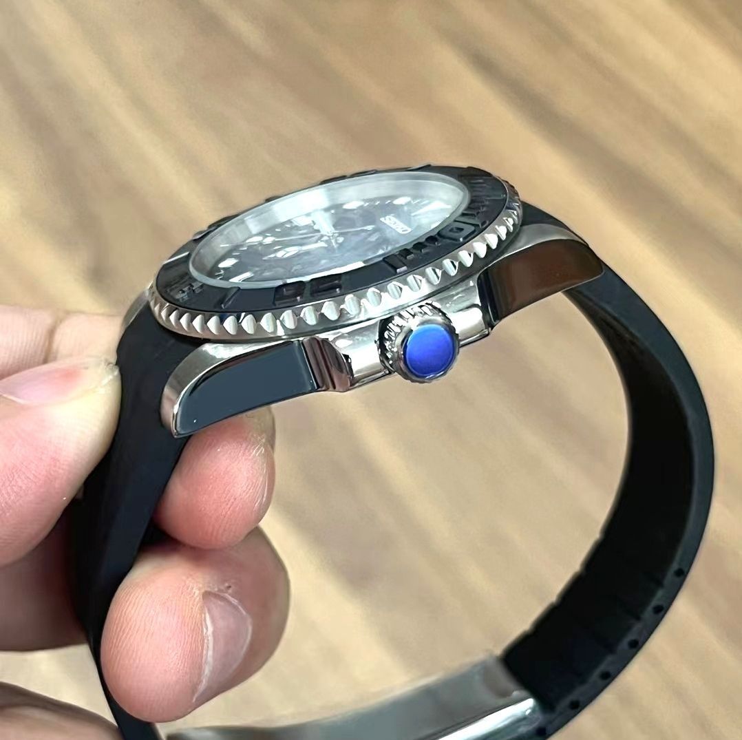 BLACK SKELETON RUBBER BAND Seiko Mod SEIKOMARINER