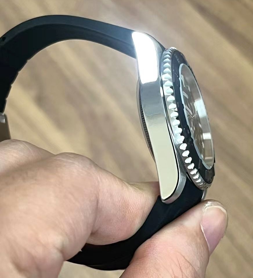 BLACK SKELETON RUBBER BAND Seiko Mod SEIKOMARINER