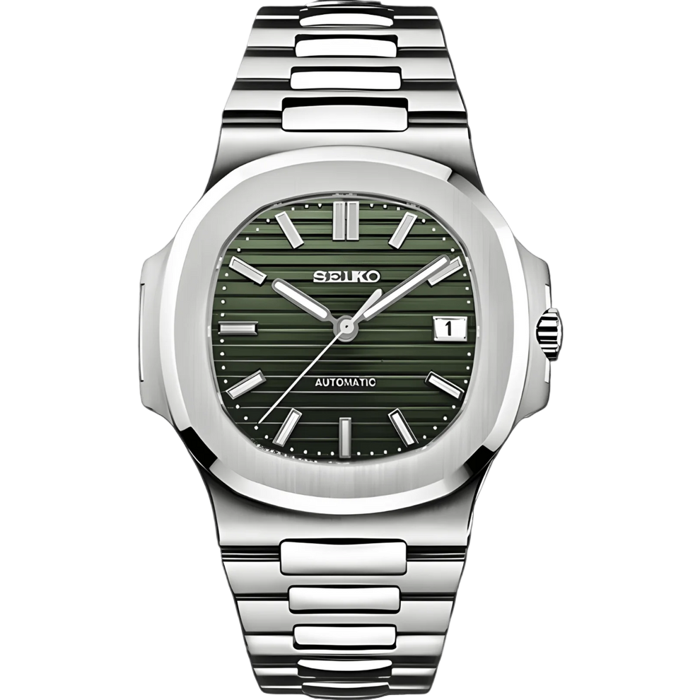 STEEL OLIVE CLASSIC DIAL Seiko Mod NAUTIKO