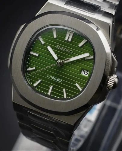 STEEL OLIVE CLASSIC DIAL Seiko Mod NAUTIKO