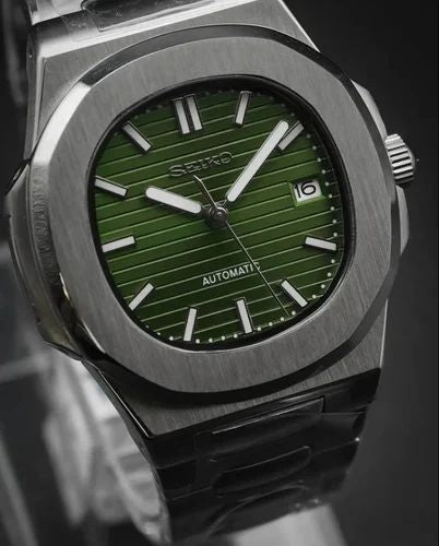 STEEL OLIVE CLASSIC DIAL Seiko Mod NAUTIKO