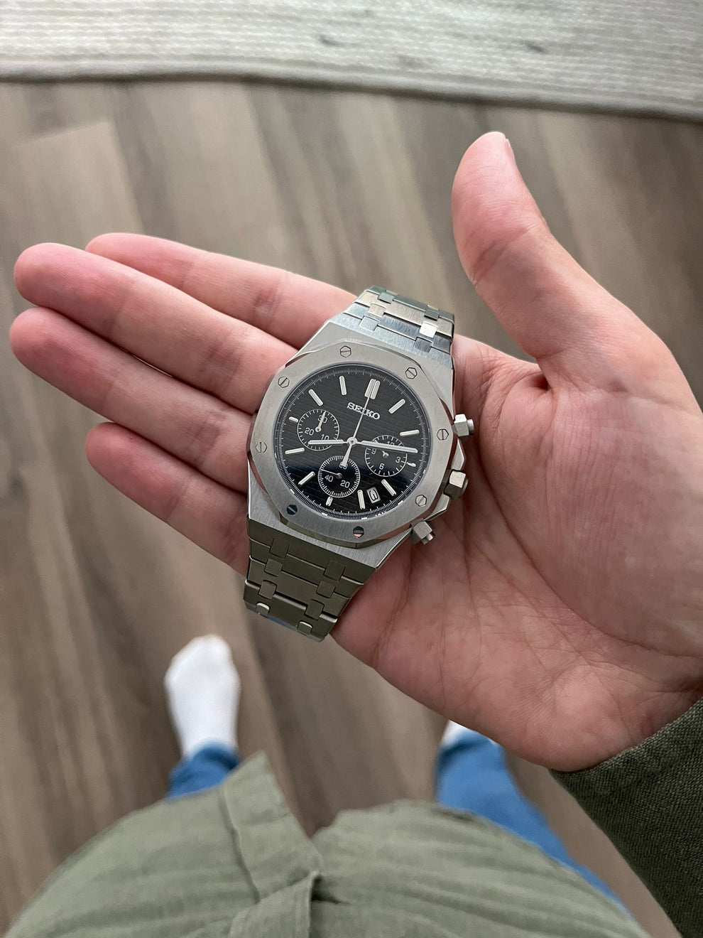 كرونوغراف فولاذي أسود من سيكو مود رويال سيكو أوك