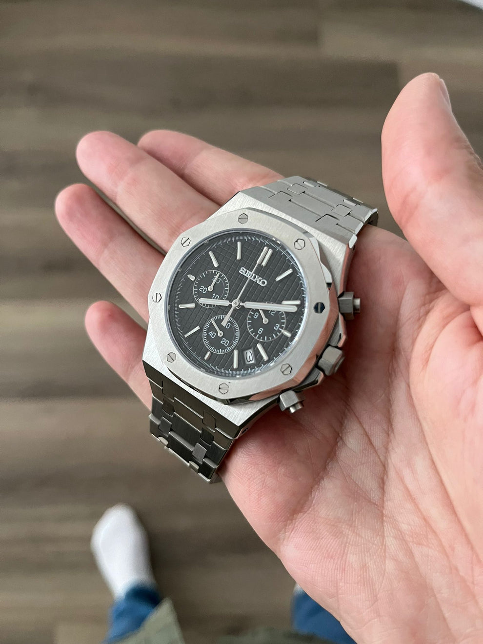 كرونوغراف فولاذي أسود من سيكو مود رويال سيكو أوك