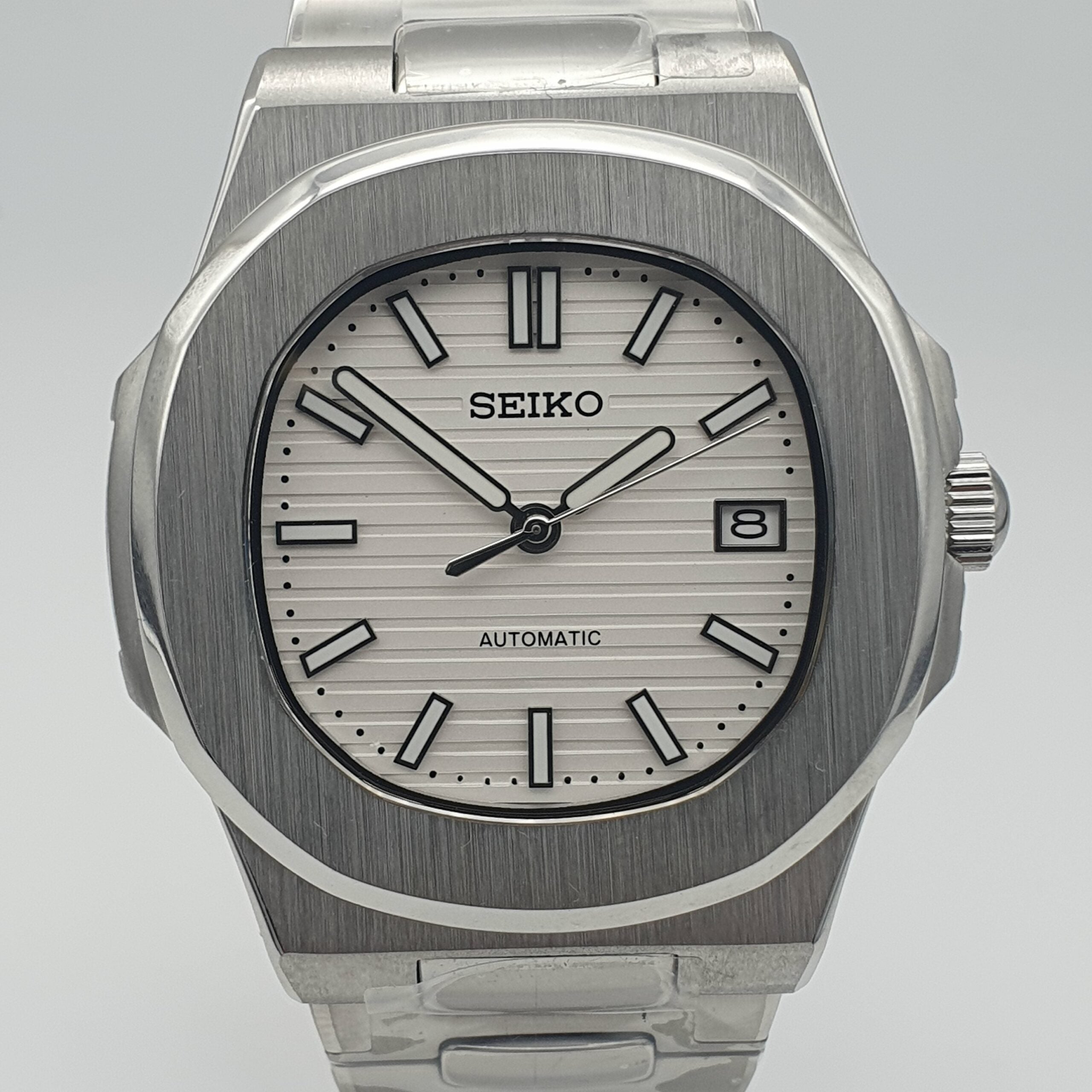 Cadran arabe gris, acier, automatique – Édition Seikmod Lux | Verre saphir | Acier 316L