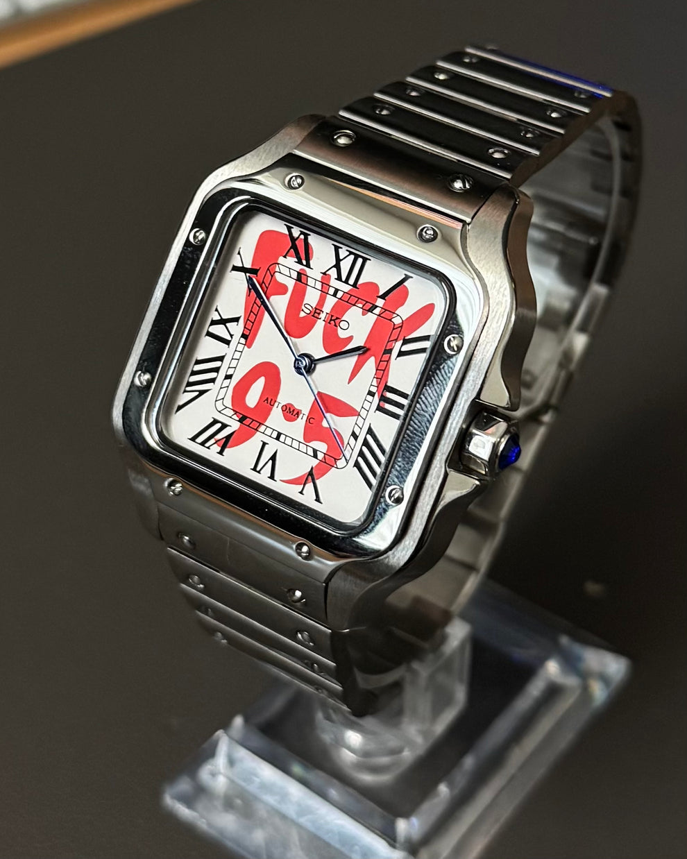Cadran arabe gris, acier, automatique – Édition Seikmod Lux | Verre saphir | Acier 316L