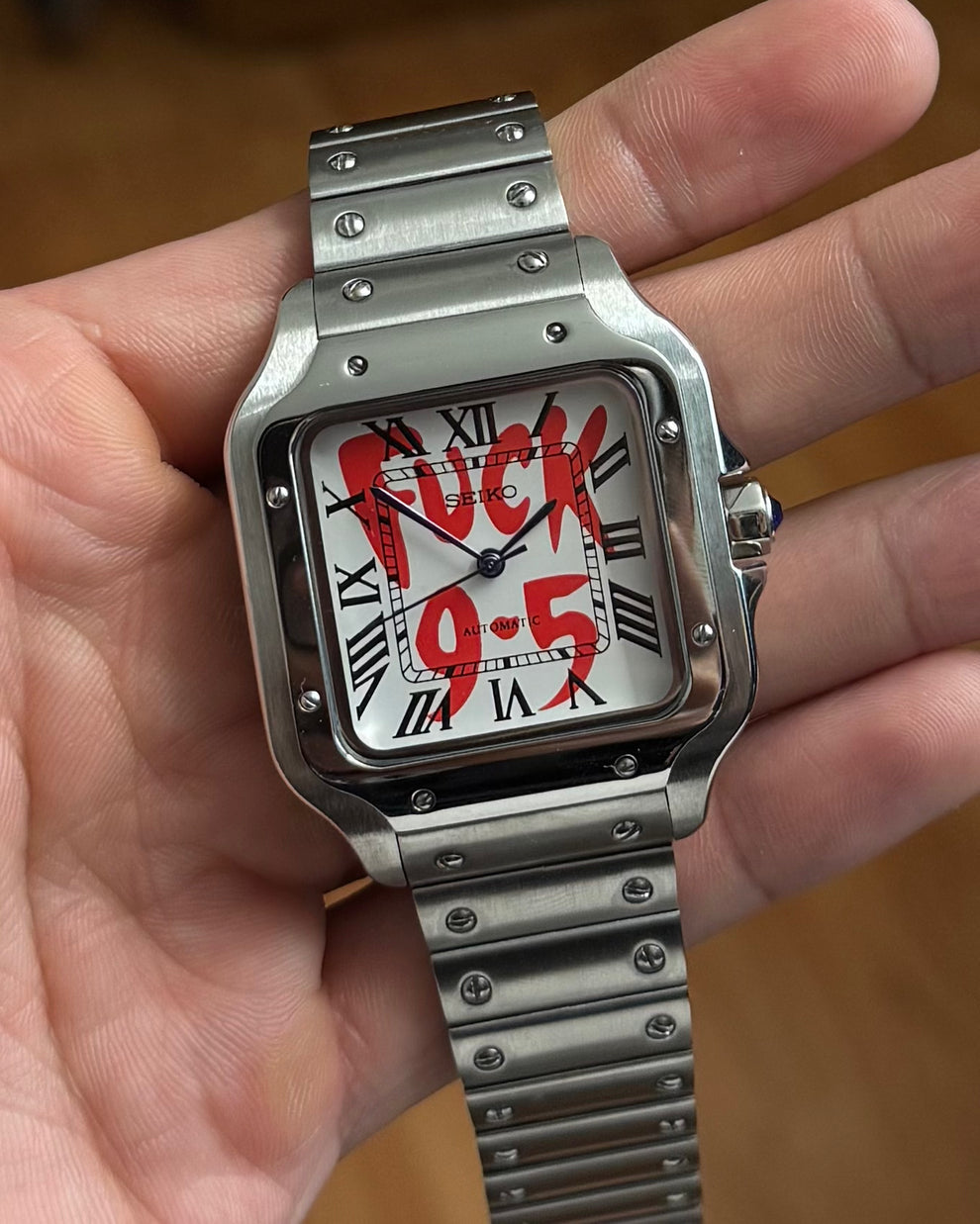 Cadran arabe gris, acier, automatique – Édition Seikmod Lux | Verre saphir | Acier 316L