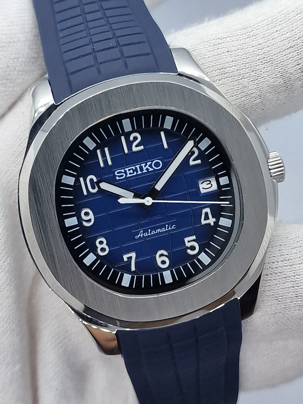 Cadran arabe gris, acier, automatique – Édition Seikmod Lux | Verre saphir | Acier 316L