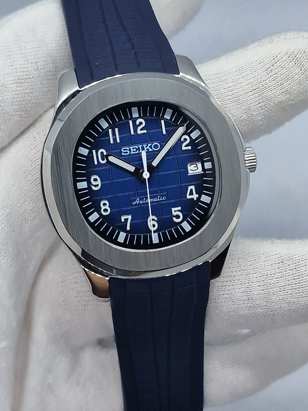 Cadran arabe gris, acier, automatique – Édition Seikmod Lux | Verre saphir | Acier 316L