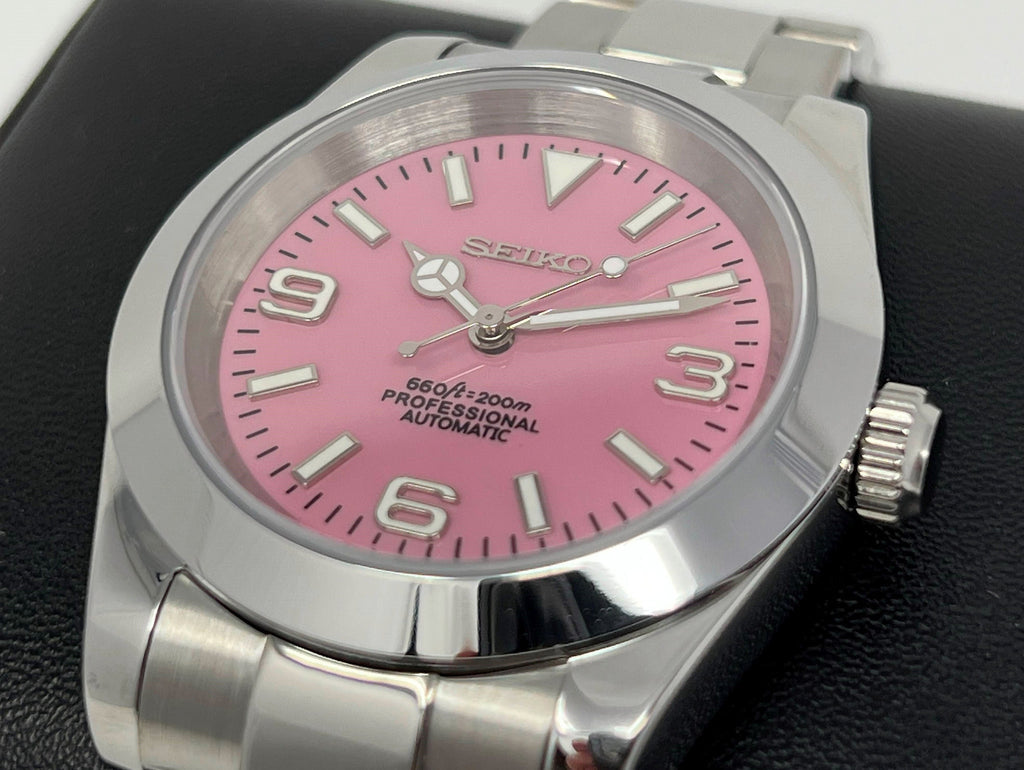 PINK OYSTER STEEL SEIKO MOD SEIKJUST