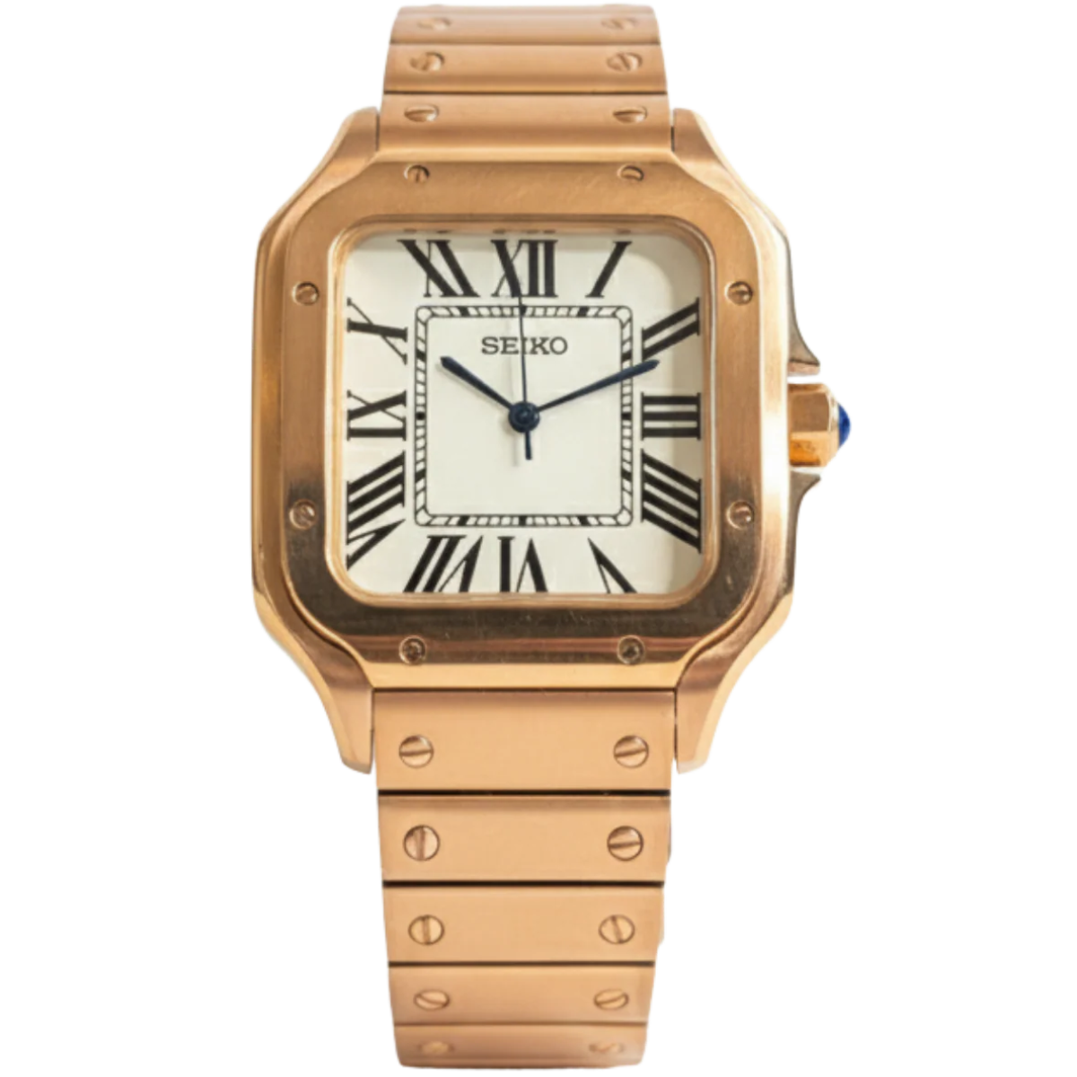 ROSE GOLD WHITE Seiko Mod SANTOS