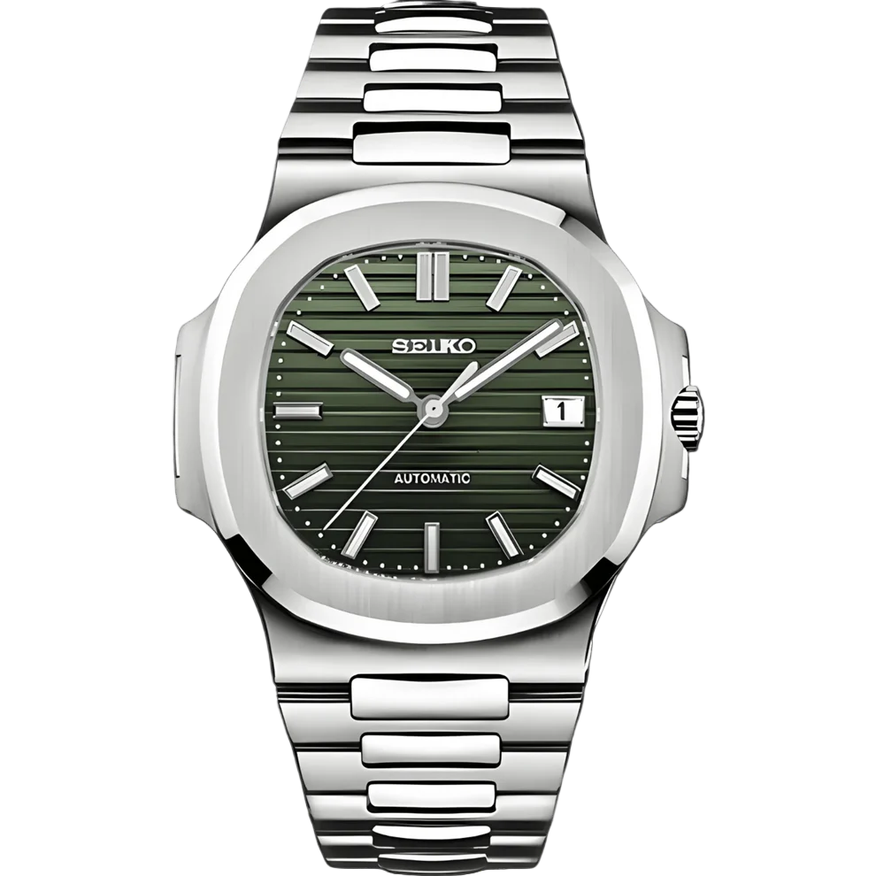 STEEL OLIVE CLASSIC DIAL Seiko Mod NAUTIKO