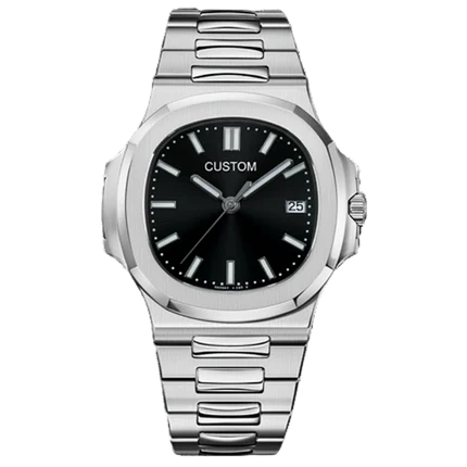 STEEL BLACK CLASSIC DIAL Seiko Mod NAUTIKO