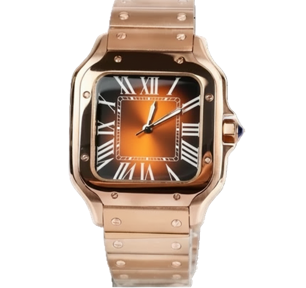 ROSE GOLD BROWN Seiko Mod SANTOS