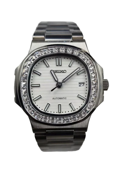 Cadran arabe gris, acier, automatique – Édition Seikmod Lux | Verre saphir | Acier 316L