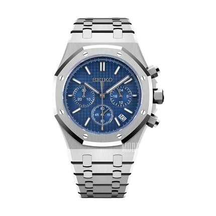 STEEL NAVY CHRONOGRAPH SEIKO MOD ROYAL SEIKOAK