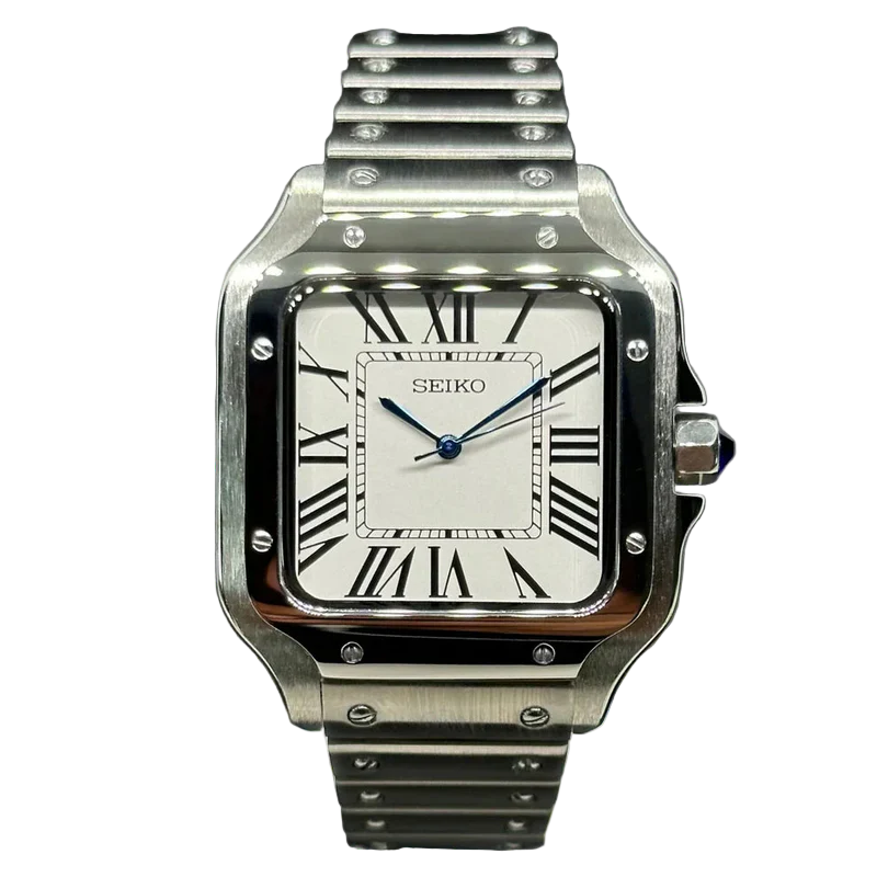 Cadran arabe gris, acier, automatique – Édition Seikmod Lux | Verre saphir | Acier 316L