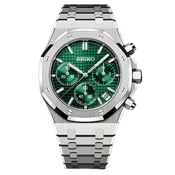 STEEL GREEN CHRONOGRAPH SEIKO MOD ROYAL SEIKOAK