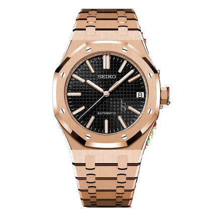 ROSE GOLD BLACK SEIKO MOD ROYAL SEIKOAK