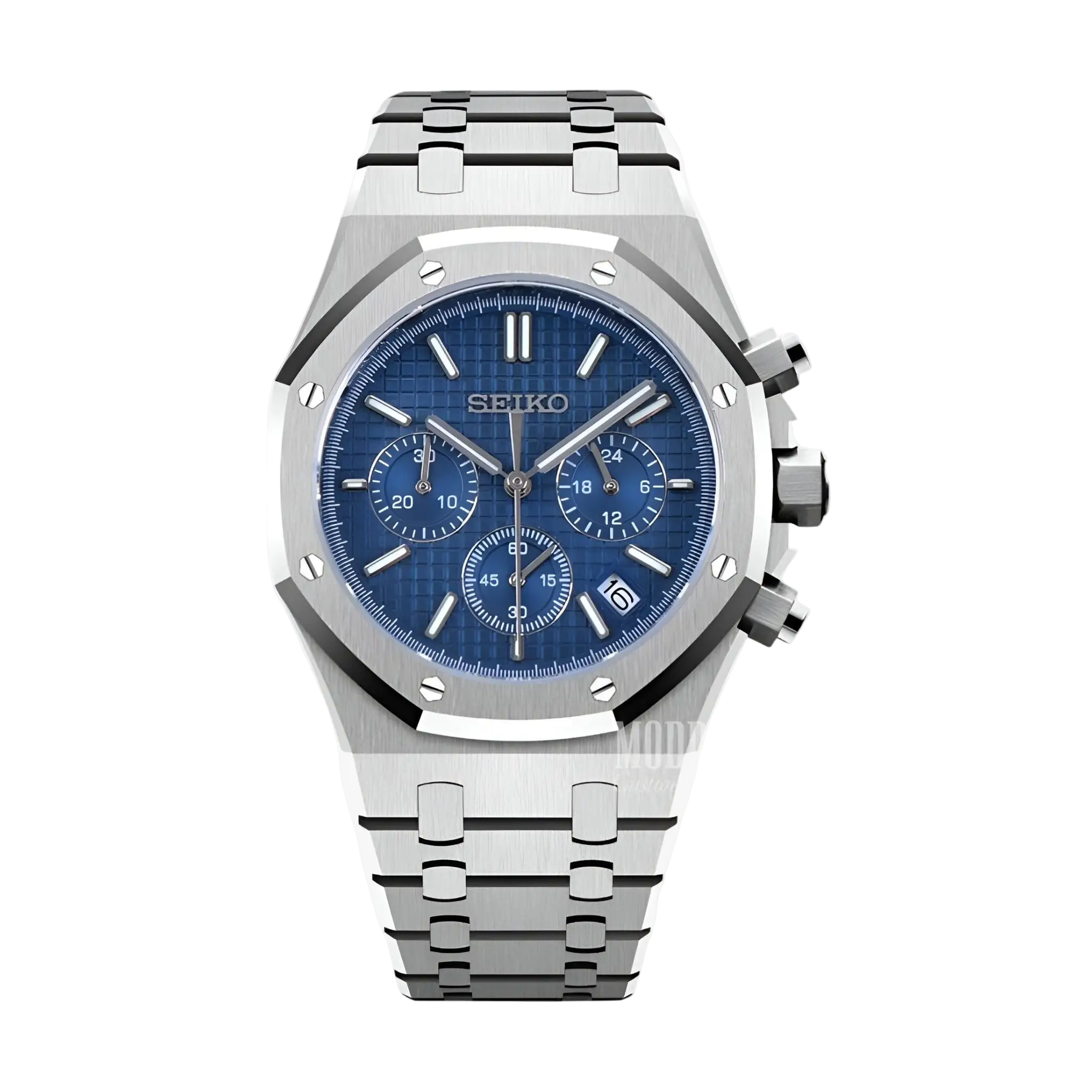 STEEL NAVY CHRONOGRAPH SEIKO MOD ROYAL SEIKOAK