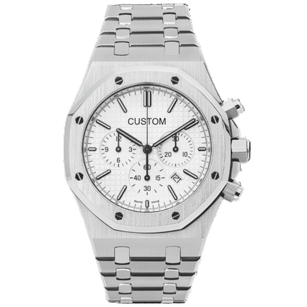 STEEL WHITE CHRONOGRAPH SEIKO MOD ROYAL SEIKOAK