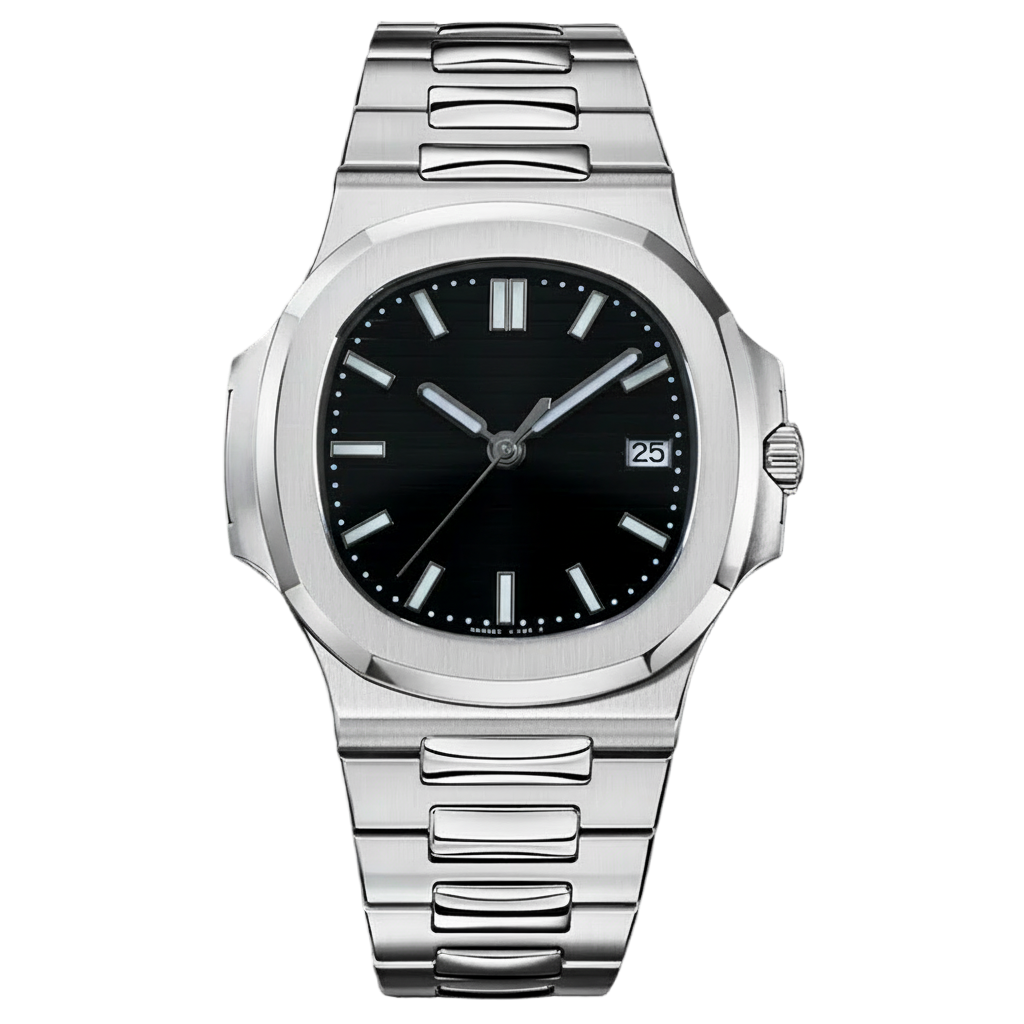 STEEL BLACK CLASSIC DIAL Seiko Mod NAUTIKO