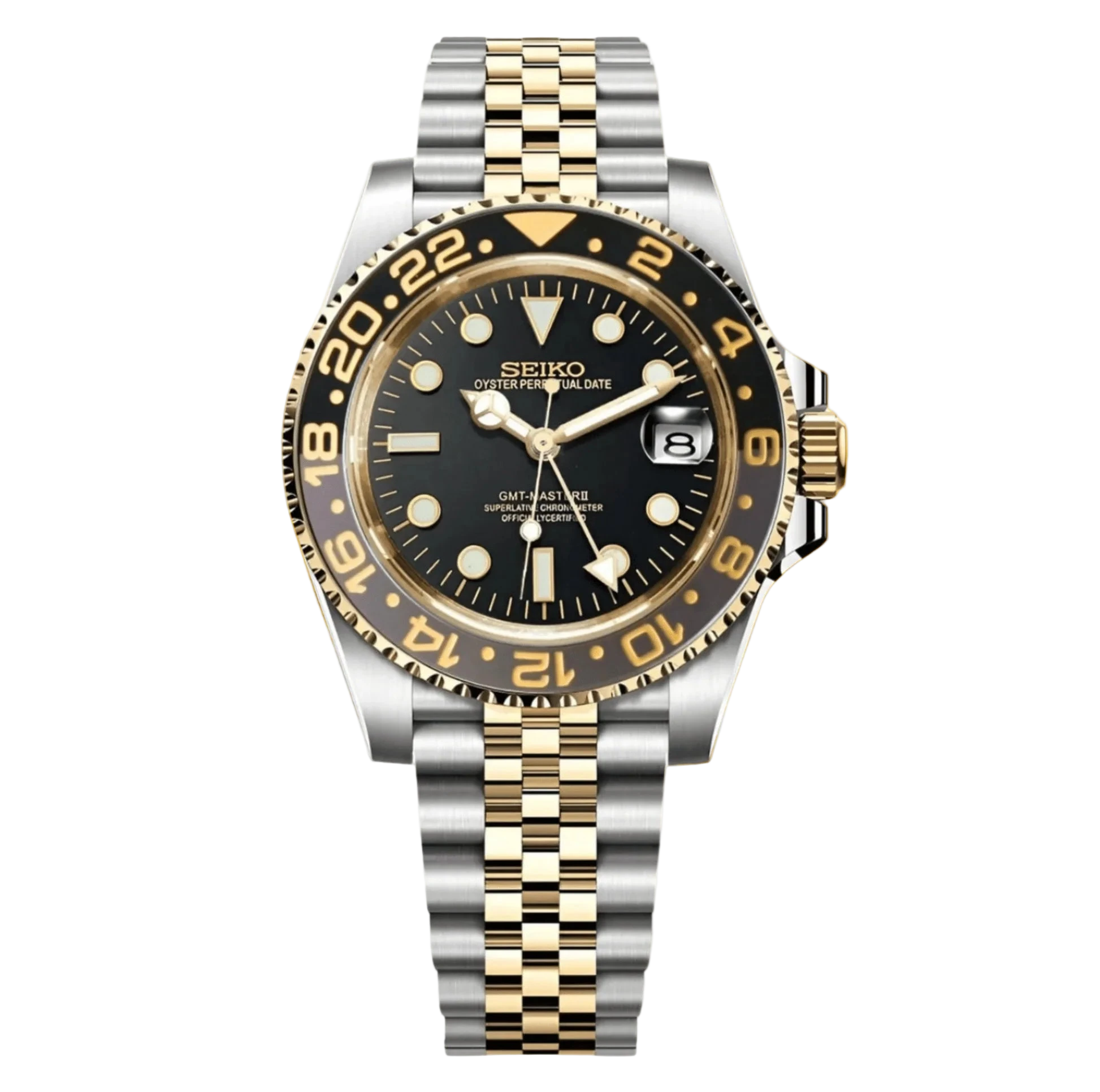 BLACK GOLD / STEEL Jubilee Seiko Mod GMTEIKO