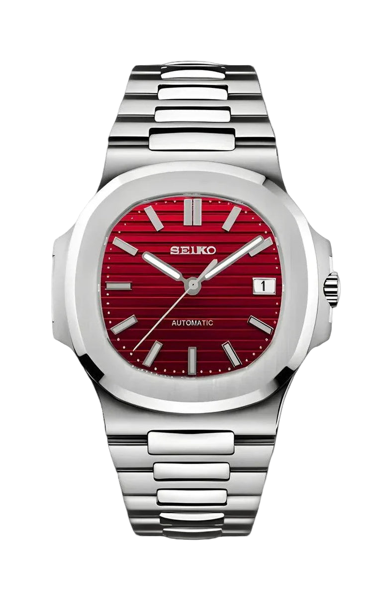 STEEL RED CLASSIC DIAL Seiko Mod NAUTIKO