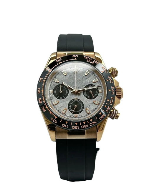 METEROITE CLASSIC DIAL ROSE GOLD RUBBER BAND ST