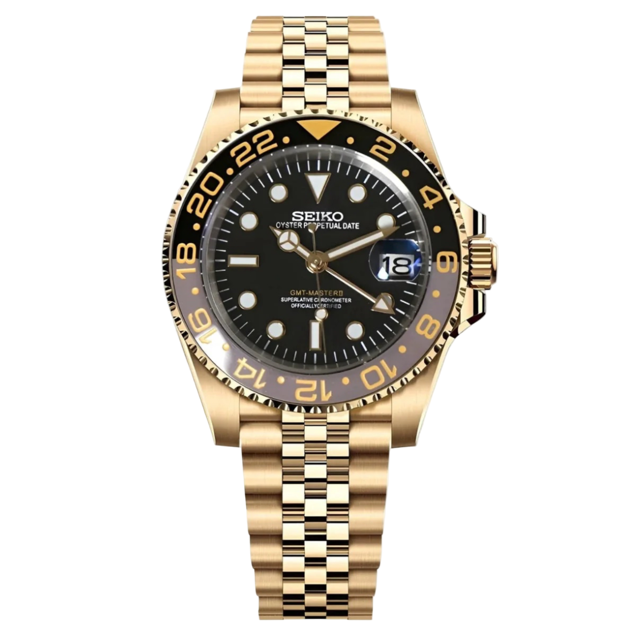 Bruce Wayne Dial gold Jubilee Seiko Mod GMTEIKO